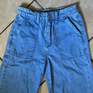 High rise wide leg sailor denim